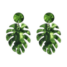 Wholesale 2018 Top Design Women Fashion Jewelry Accessories Copper Alloy Leaf Acrylic Earrings